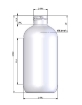 Bild von Plastic flasche 250 ml pet glasklar boston-round 24-410