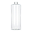 PET flessen GLASHELDER van 1000 ml. (1 liter) uit de "sharp cylindr" serie met een 28/410 hals.