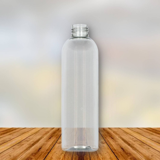 Plastic fles 250 ml r-pet transparant tall-boston 24-410