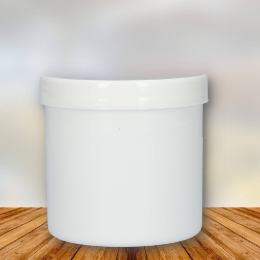 Plastic pot 375 ml pp wit incl. schroefdeksel gld