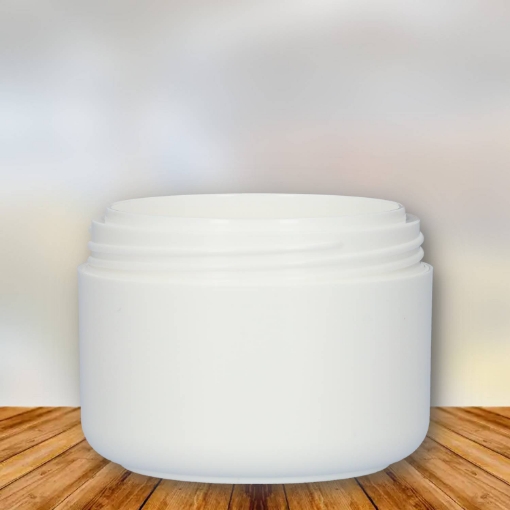 Plastic cremepot 100 ml pp wit dubbelwandig