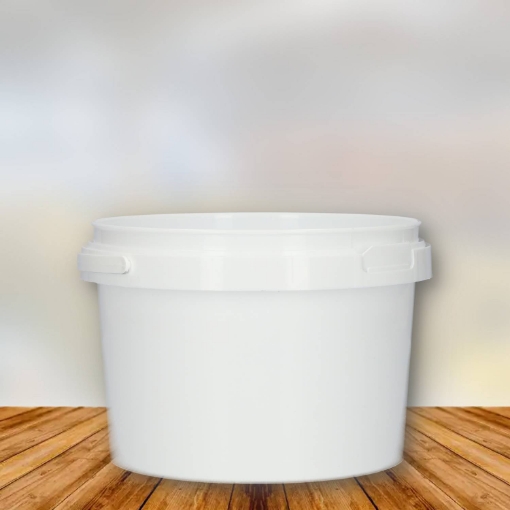 Kunststof emmer 1 liter pp wit met kunststof beugel