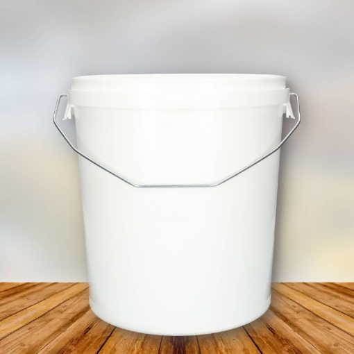 Kunststof emmer 20 liter pp wit met metalen beugel