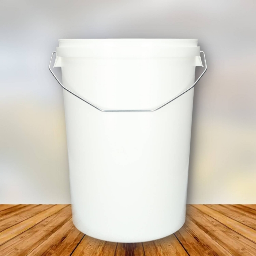 Kunststof emmer 25 liter pp wit met metalen beugel