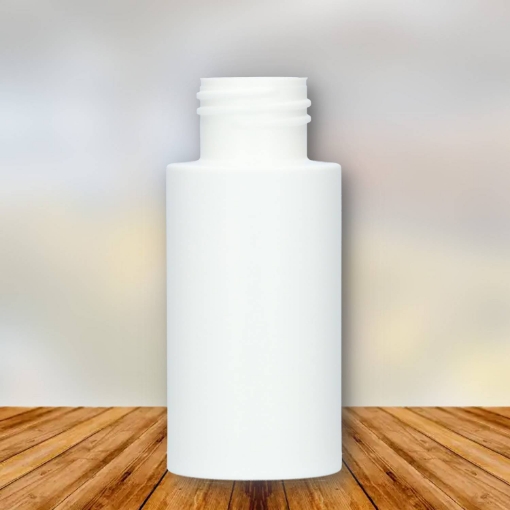 HDPE flessen WIT van 50 ml. (0.05 liter) uit de "trend-line" serie met een 24/410 hals. deze hebben een gewicht van 8.8 gr.